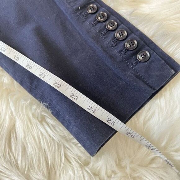 Talbots Chatham Women's Ankle Pants Side Zip Button Hem Cropped‎ Blue Size 10 - Picture 6 of 9